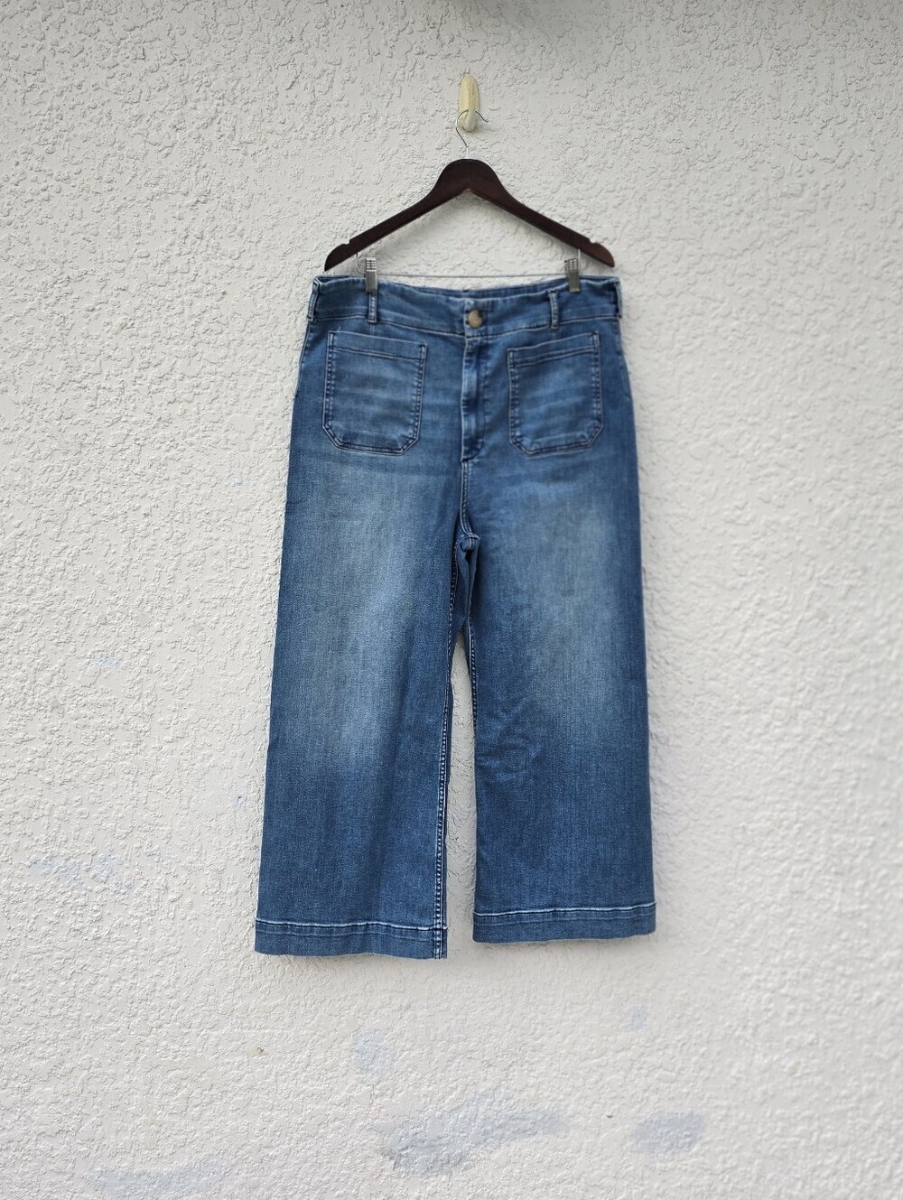Anthropologie Maeve The Colette High-Rise Wide-Leg Cropped Jeans - Size 34 - Picture 6 of 13